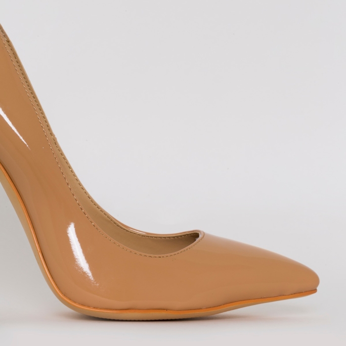 Mila Nude Patent Stiletto Court Shoes