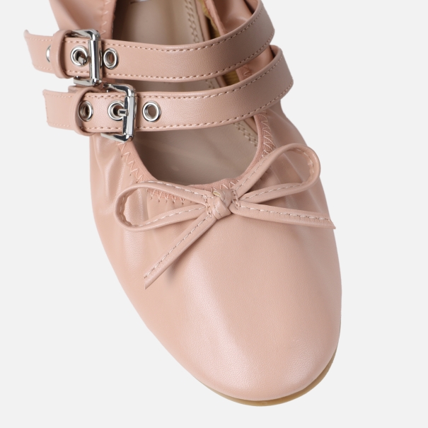 Octavio Nude Scrunch Ballet Flats Simmi London