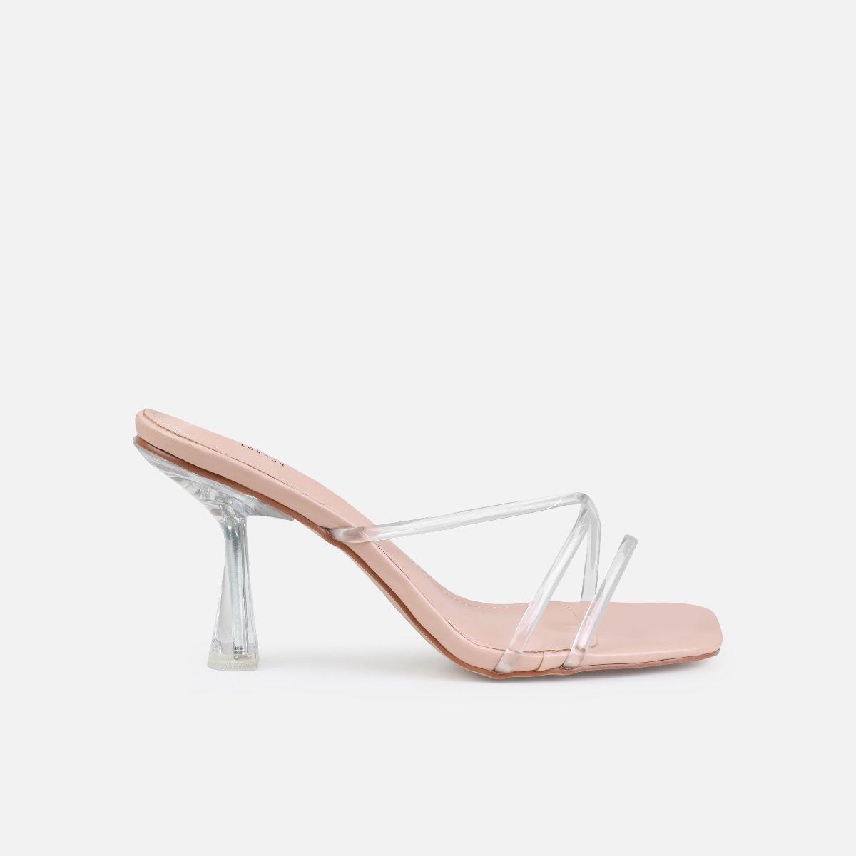 Honie Clear Nude Mid Heel Mules SIMMI London