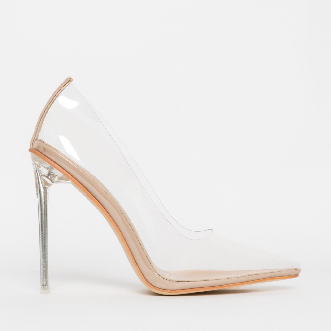 Christie Nude Clear Stiletto Court Shoes