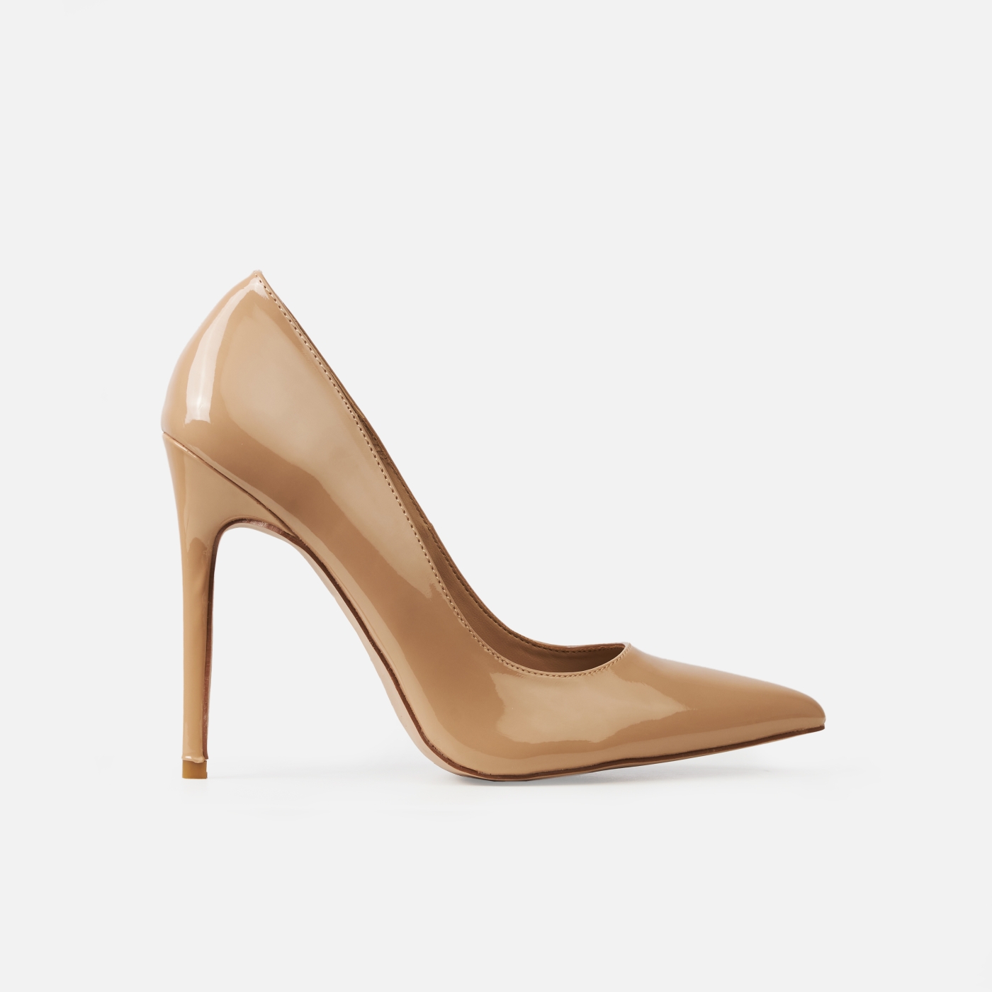 Nila Nude Patent Stiletto Court Shoes Simmi London