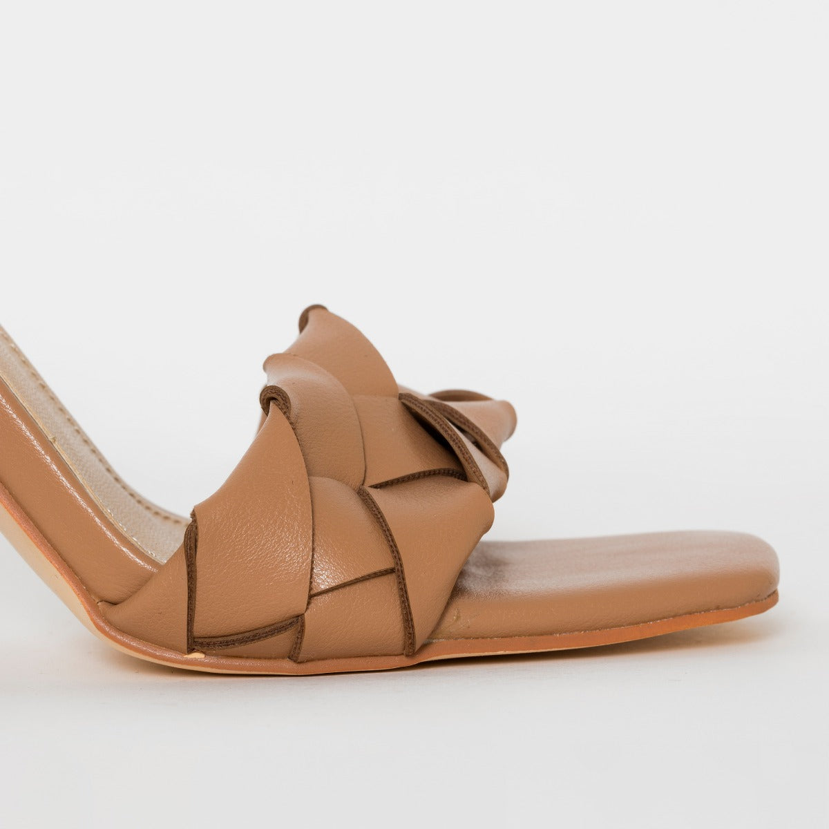 Toura Nude Woven Block Heels | SIMMI London