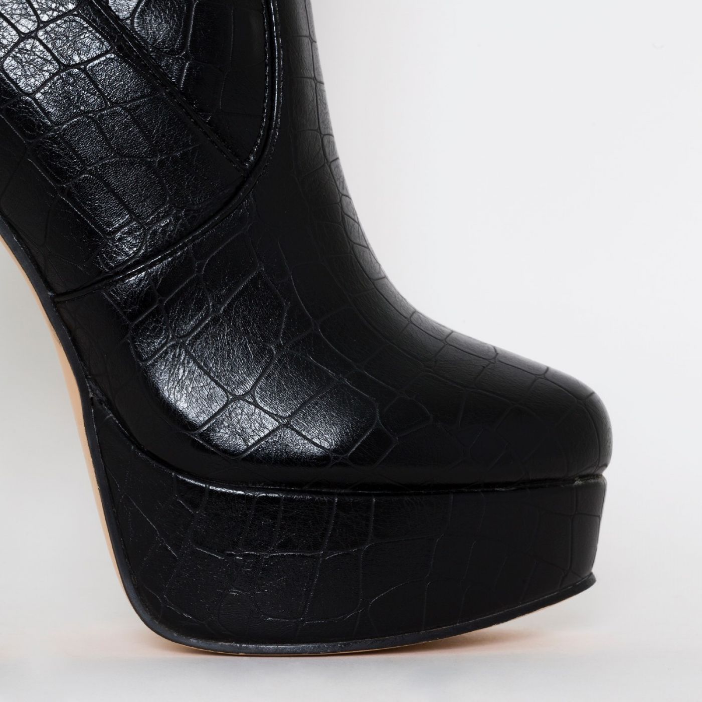 black croc platform boots