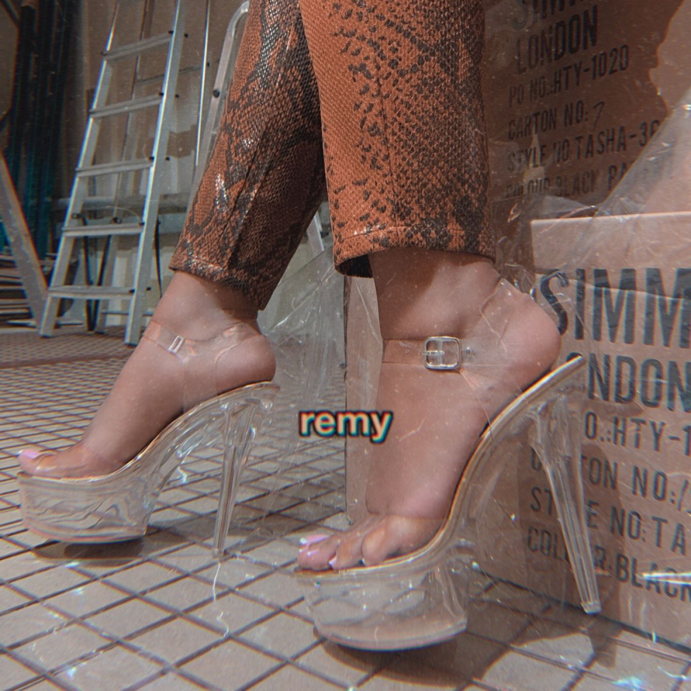 Remy Nude Patent Clear Platform Heels