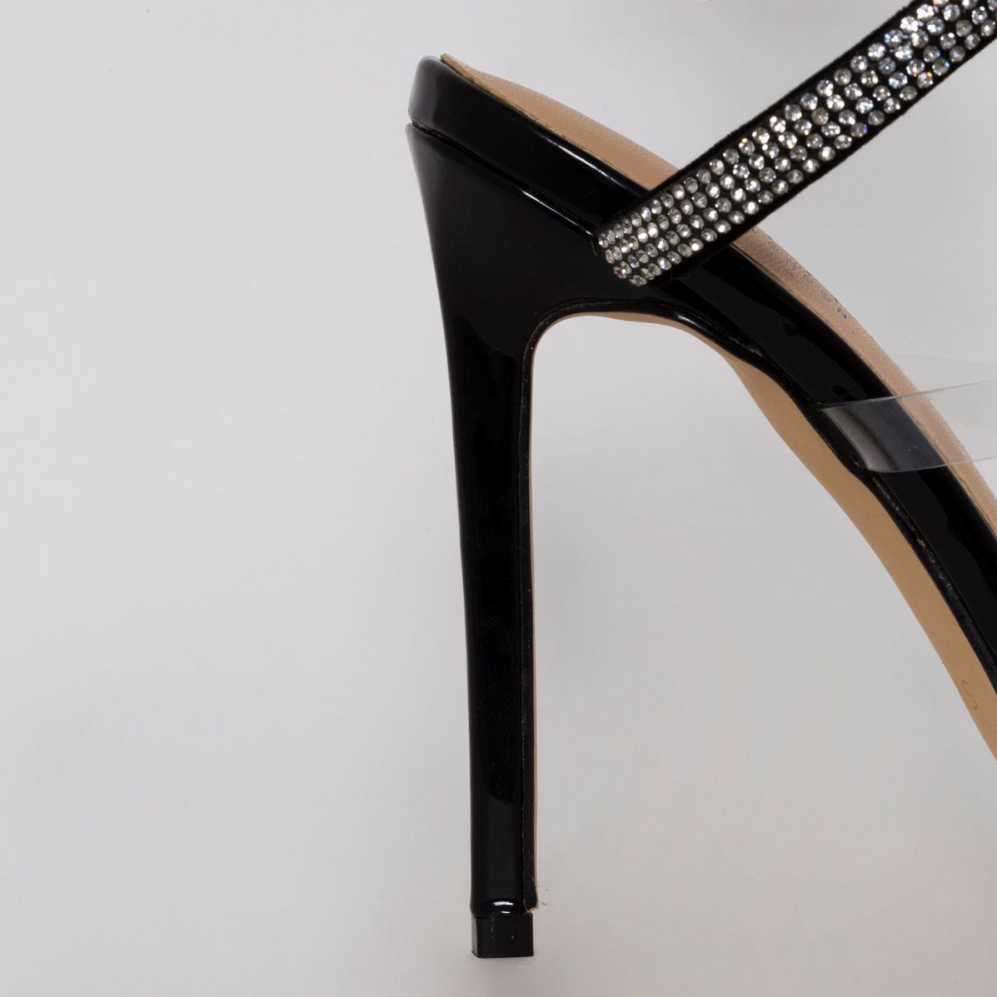 Anastacia Black Patent Diamante Cuff Stiletto Heels