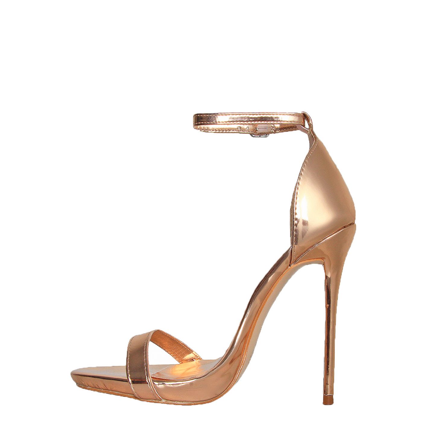 Selma Rose Gold Barely There Stiletto Heels