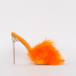 Orange best sale fluffy heels