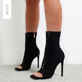 Peeptoe lace discount up shoe boots