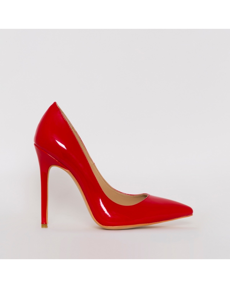 SIMMI SHOES / MILA RED PATENT STILETTO COURT SHOES