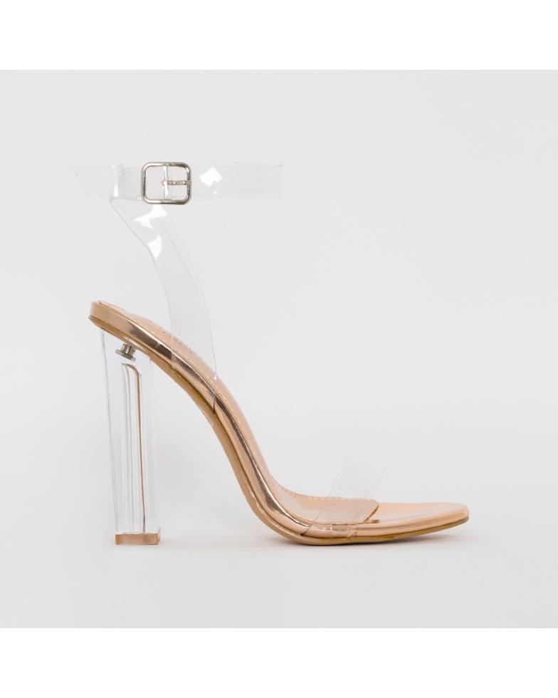 Orders rose gold clear heels