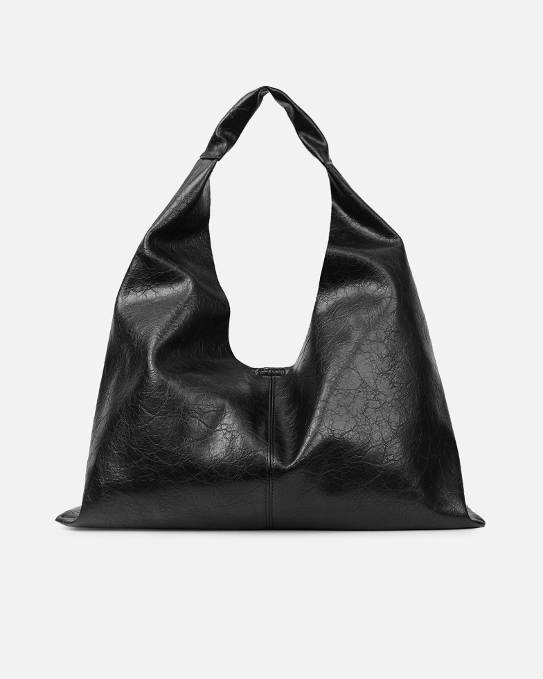 Abina Black Soft Hobo Shoulder Bag