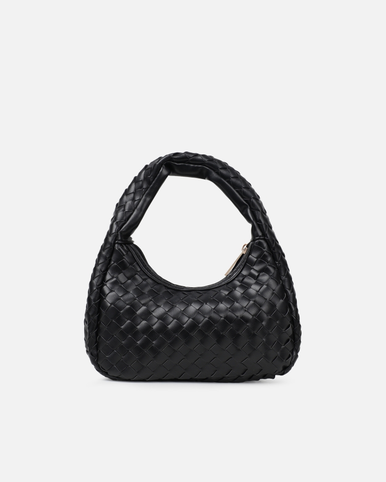 Albany Black Woven Shoulder Bag