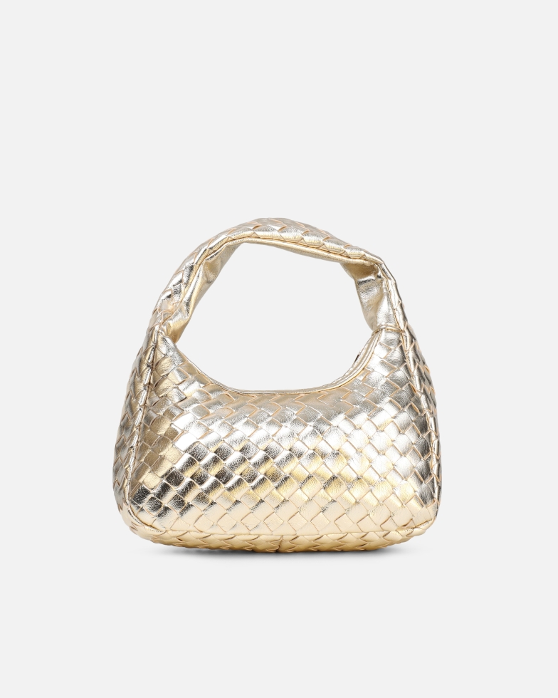 Albany Gold Woven Shoulder Bag