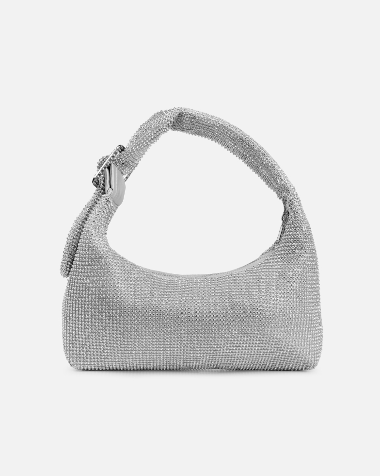 Alessa Silver Diamante Shoulder Bag