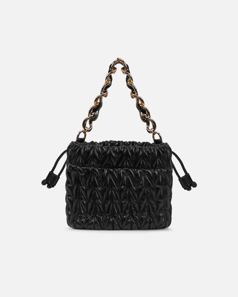 Amanza Black Mini Chain Bucket Bag