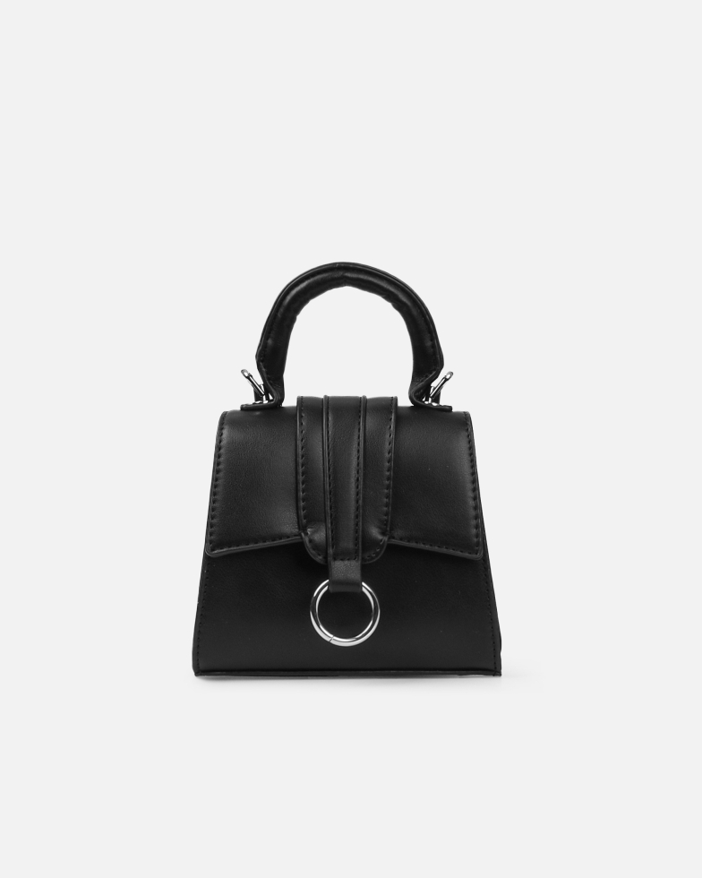 Amarilla Black Top Handle Mini Bag