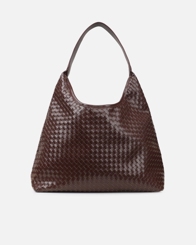 Caria Brown Woven Shoulder Bag