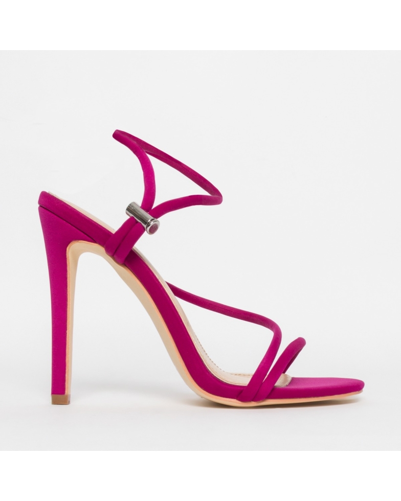 Cherry Magenta Strappy Toggle Heels