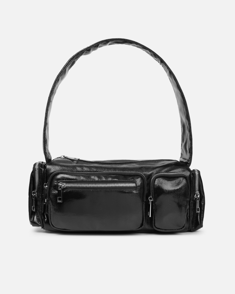 Ceyda Black Barrel Utility Shoulder Bag