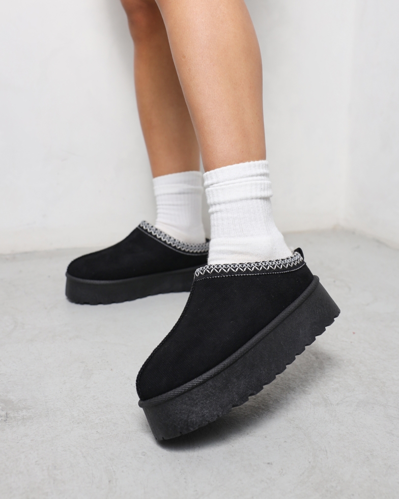 Coko Black Saux Suede Flatform | SIMMI London