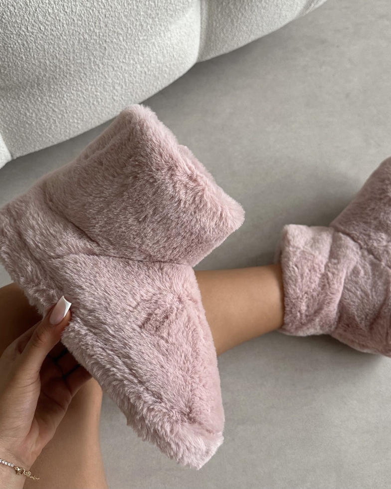 Comfy Blush Fluffy Slipper Boots