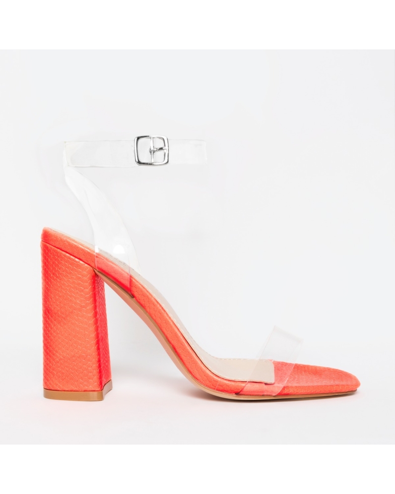 Gabriella Coral Snake Clear Block Heels