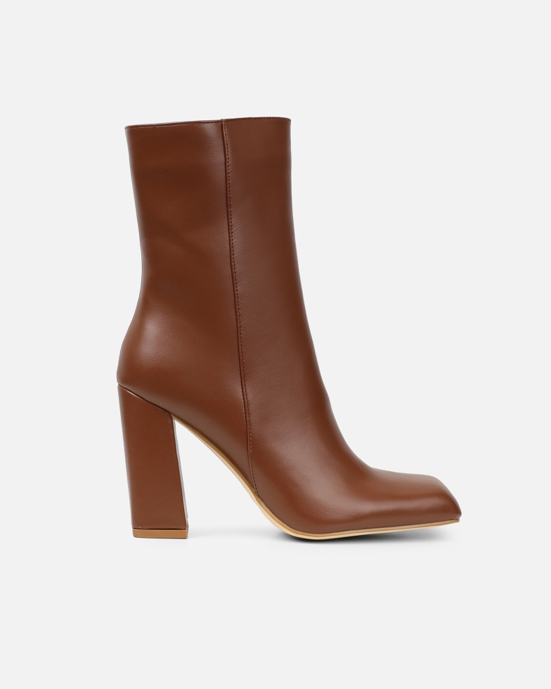 Garfield Tan Square Toe Ankle Boots | SIMMI London