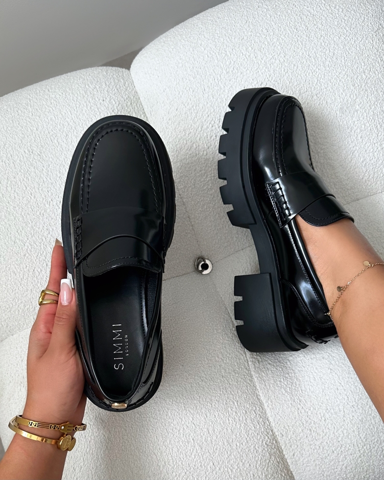 Kane Black Chunky Loafers