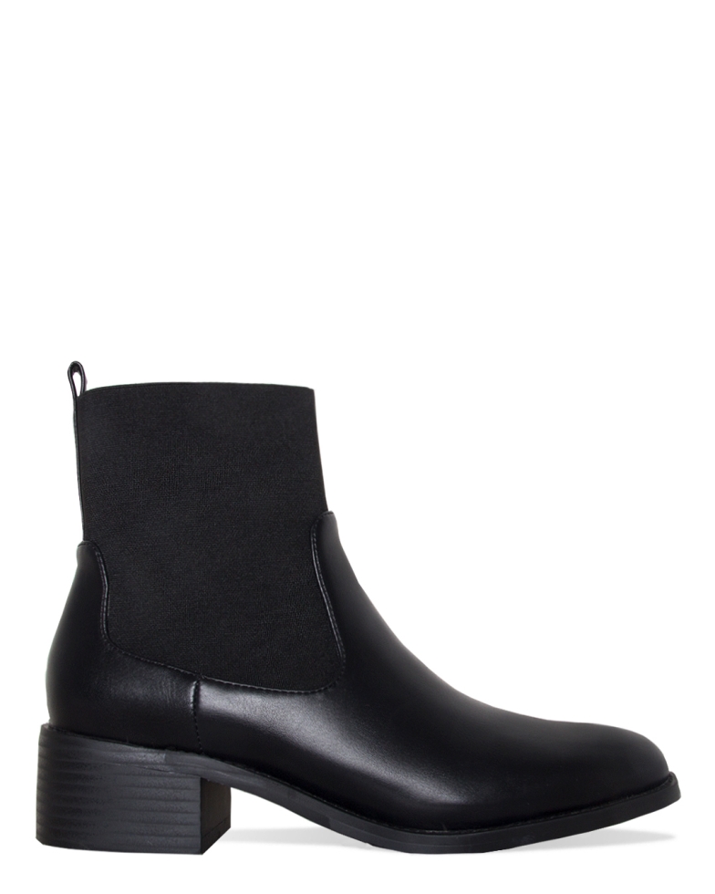 SIMMI SHOES / LEAH BLACK ANKLE CHELSEA BOOTS