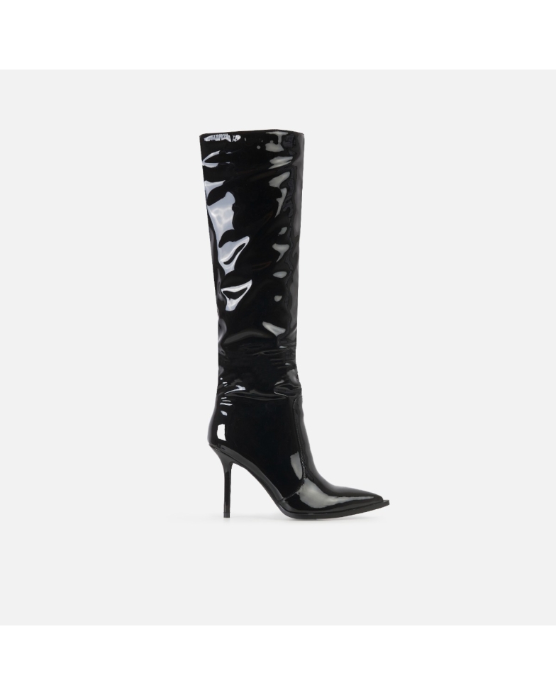 Maude Black Patent Knee High Boots | SIMMI London 