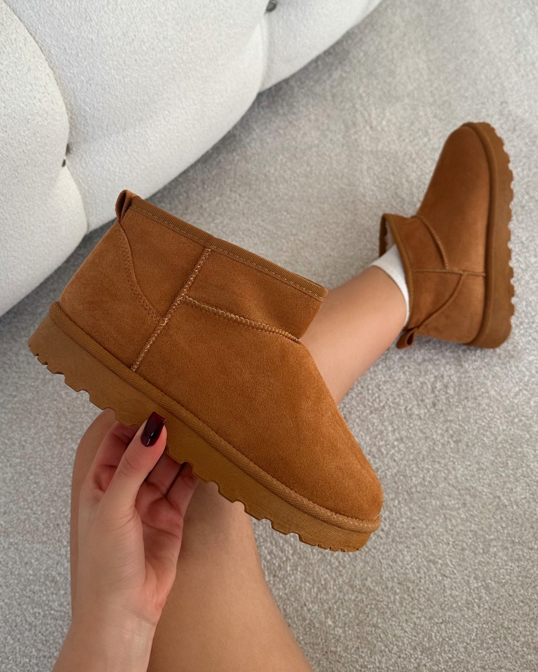 Oliver Tan Faux Suede Mini Boots