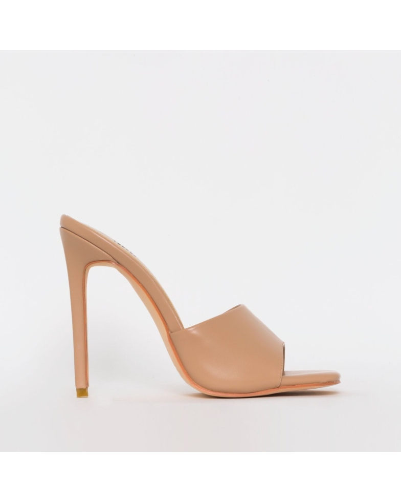 Amalie Nude Stiletto Mule Heels