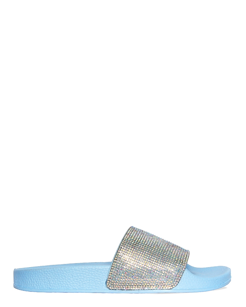 Sophia Blue Diamante Sliders