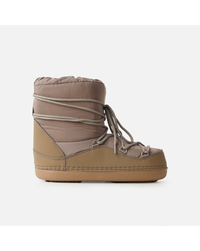 Snow Taupe Padded Lace Up Ankle Snow Boots | SIMMI London