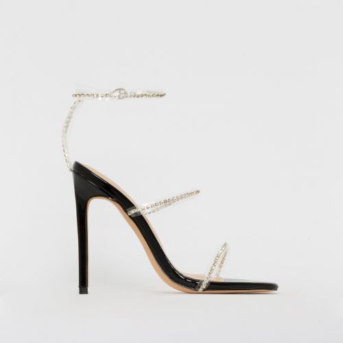 lucia silver snake gem clear stiletto heels