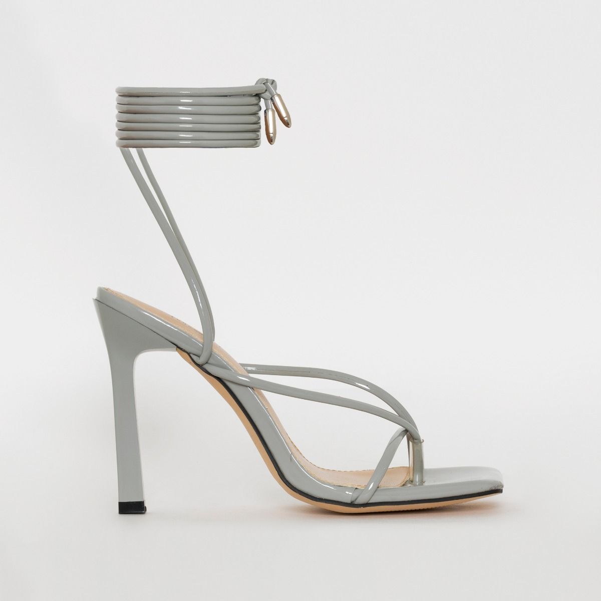 grey lace heels