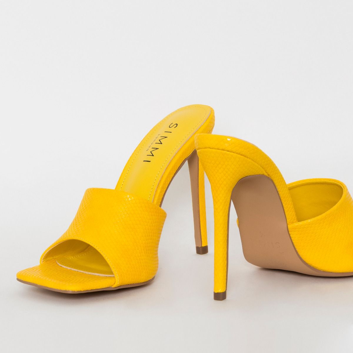 yellow mules heels