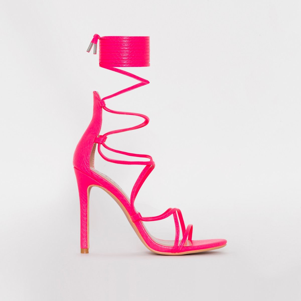 strappy pink heels