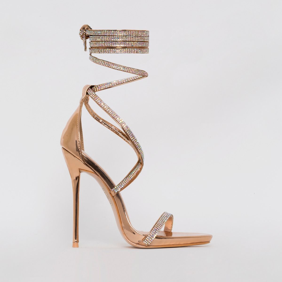 rose gold diamante heels