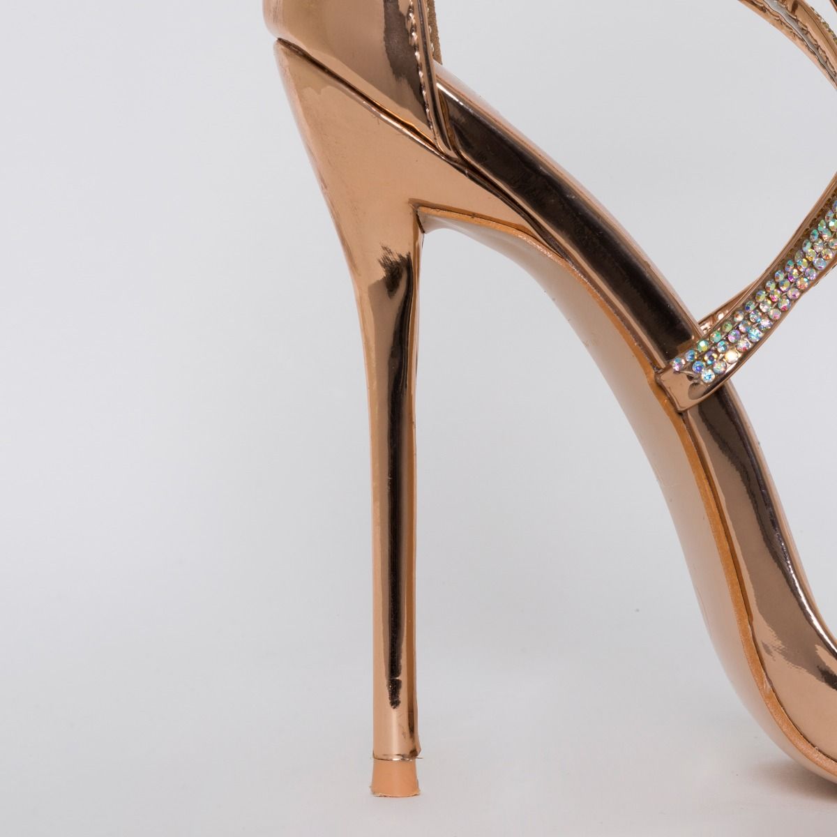 rose gold diamante heels