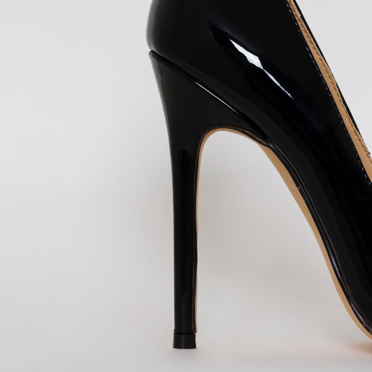 Mila Black Patent Stiletto Court Shoes