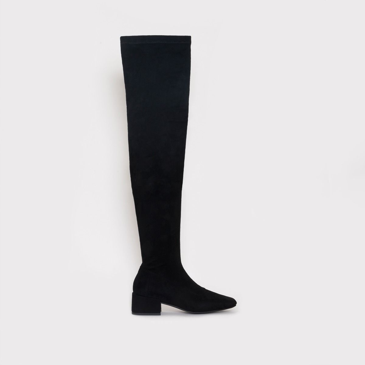black suede knee high boots flat