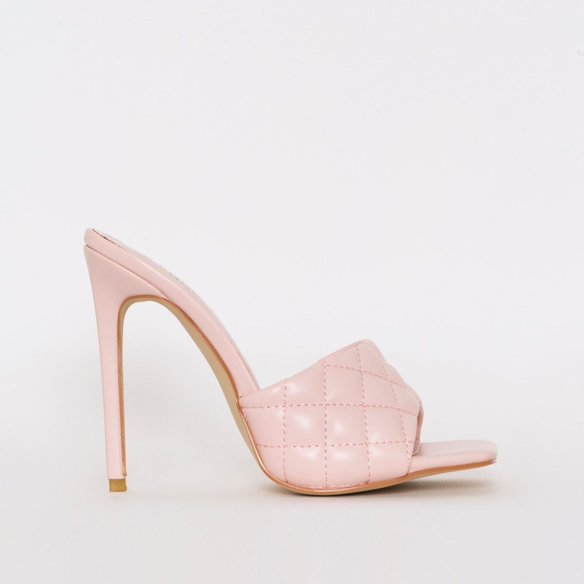 pink heeled mules