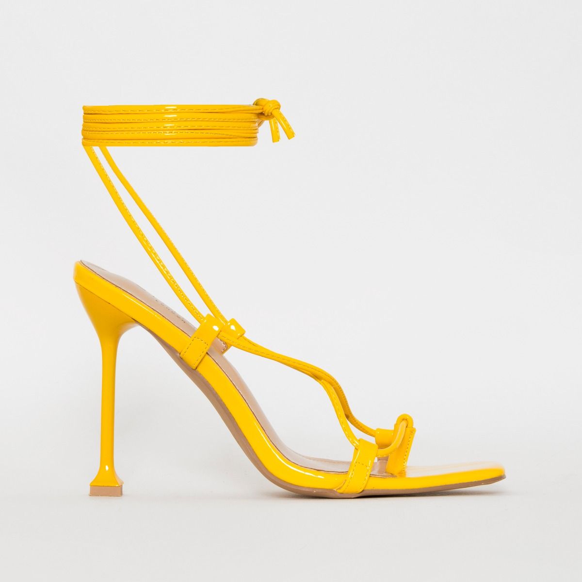 lace up heels yellow