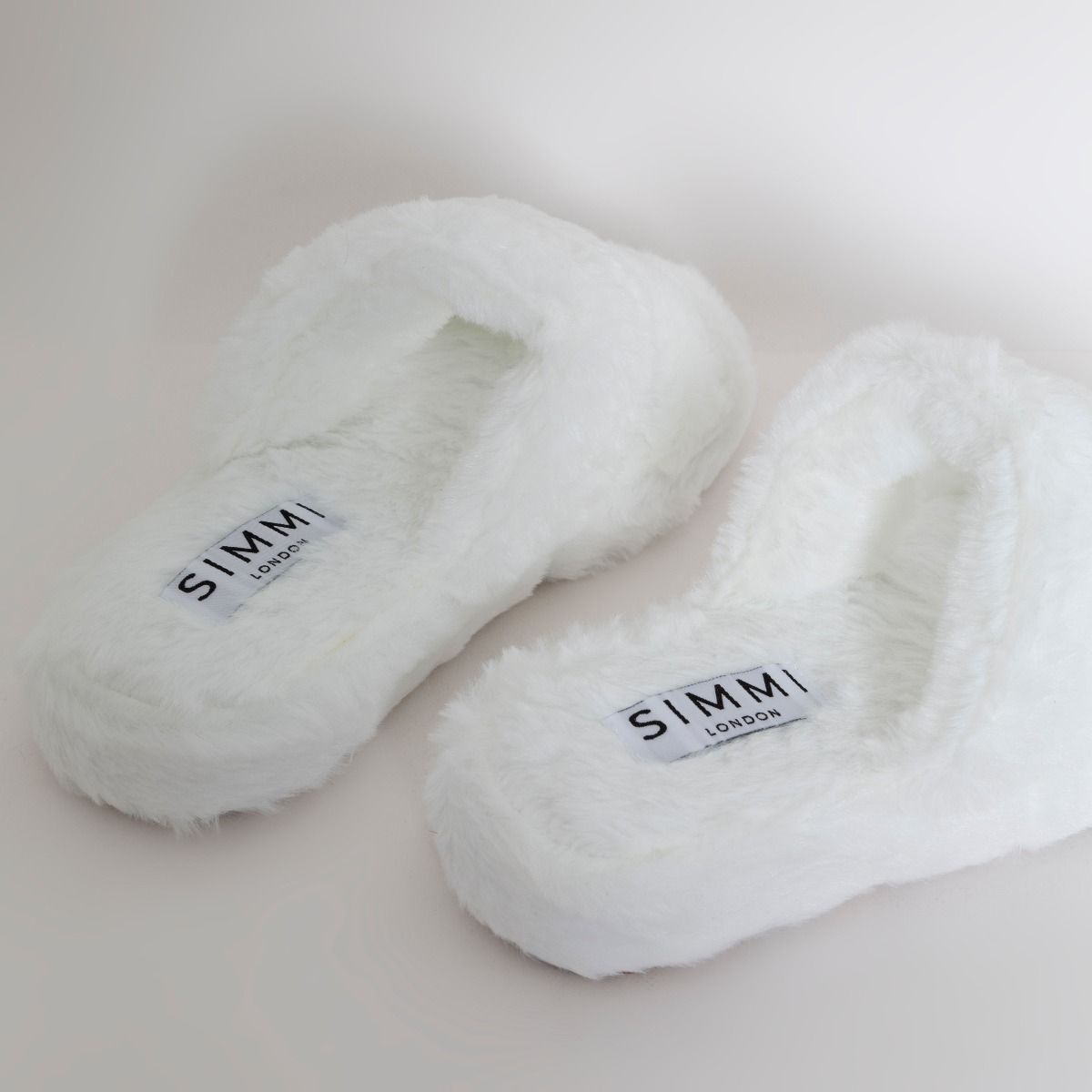double strap fluffy slippers