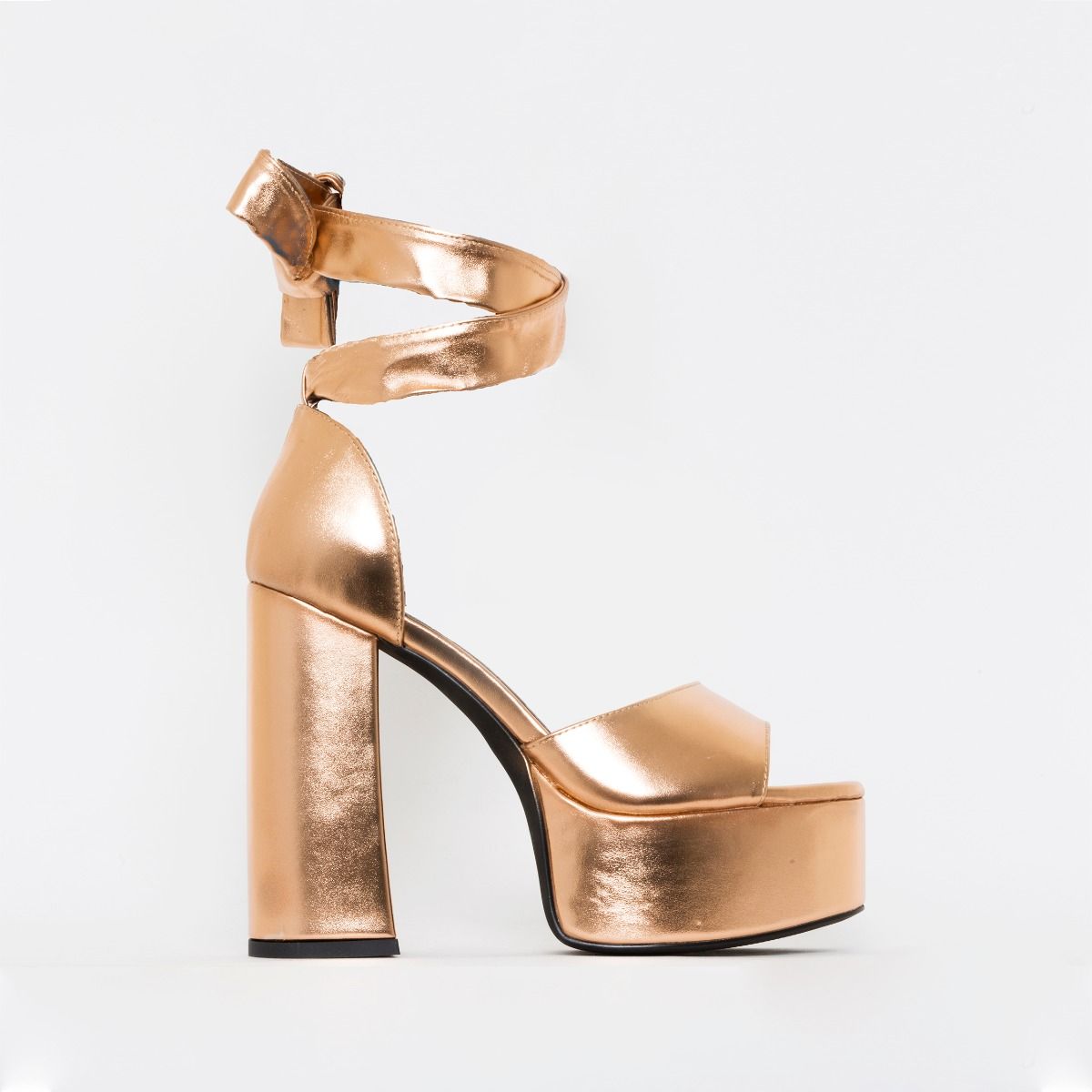 gold lace up platform heels