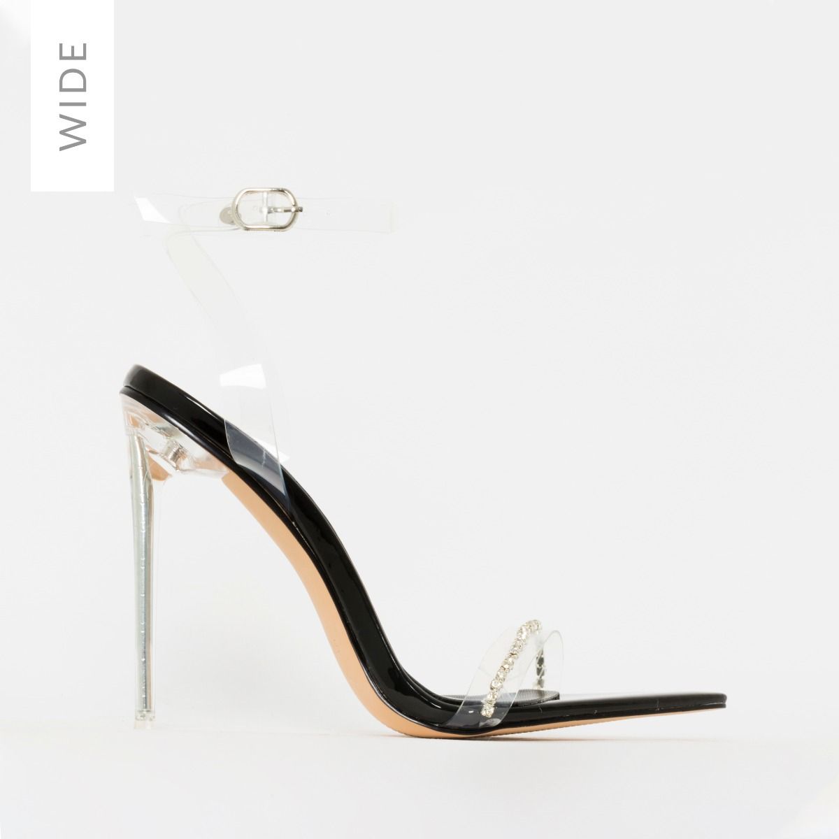 wide fit diamante heels