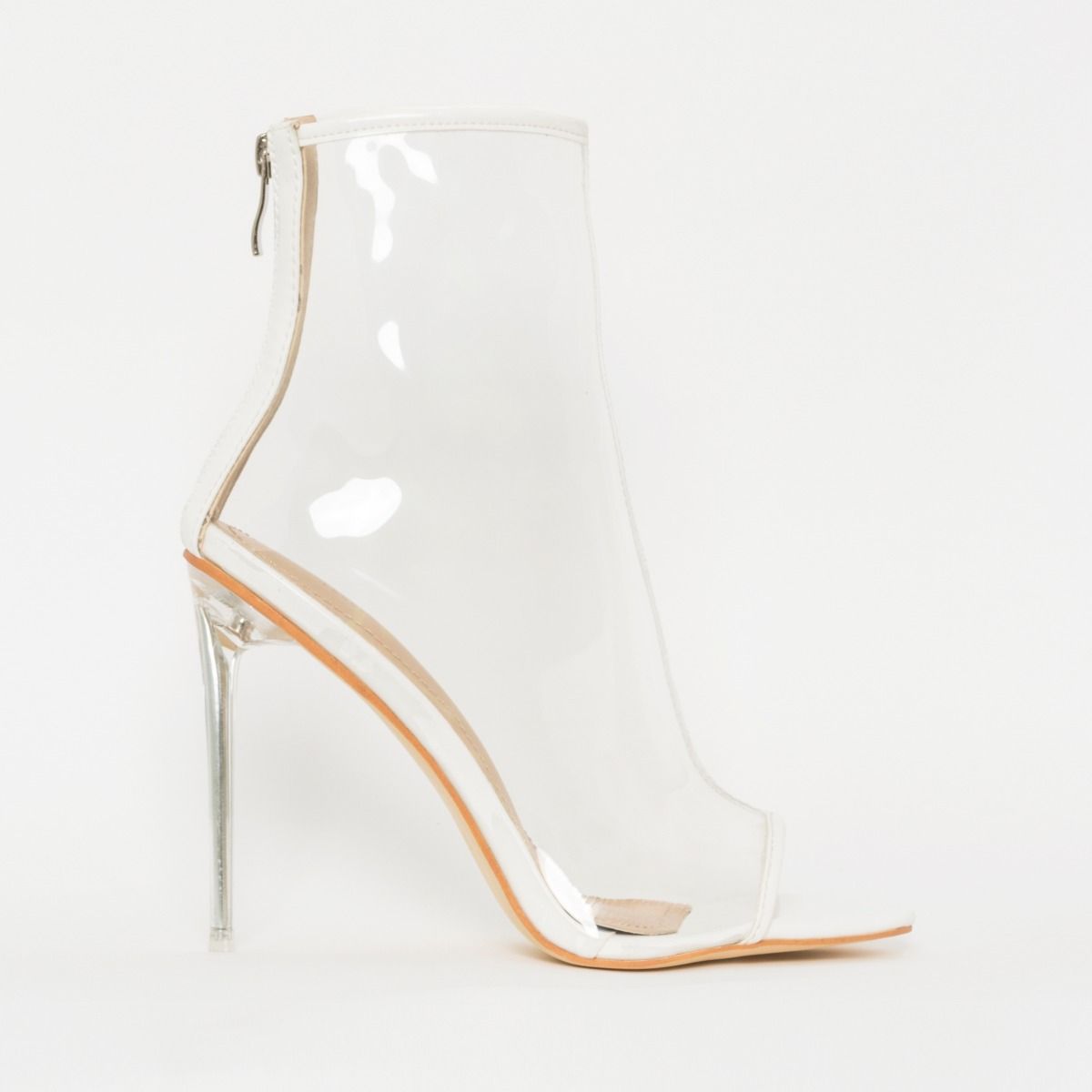 white peep toe ankle boots