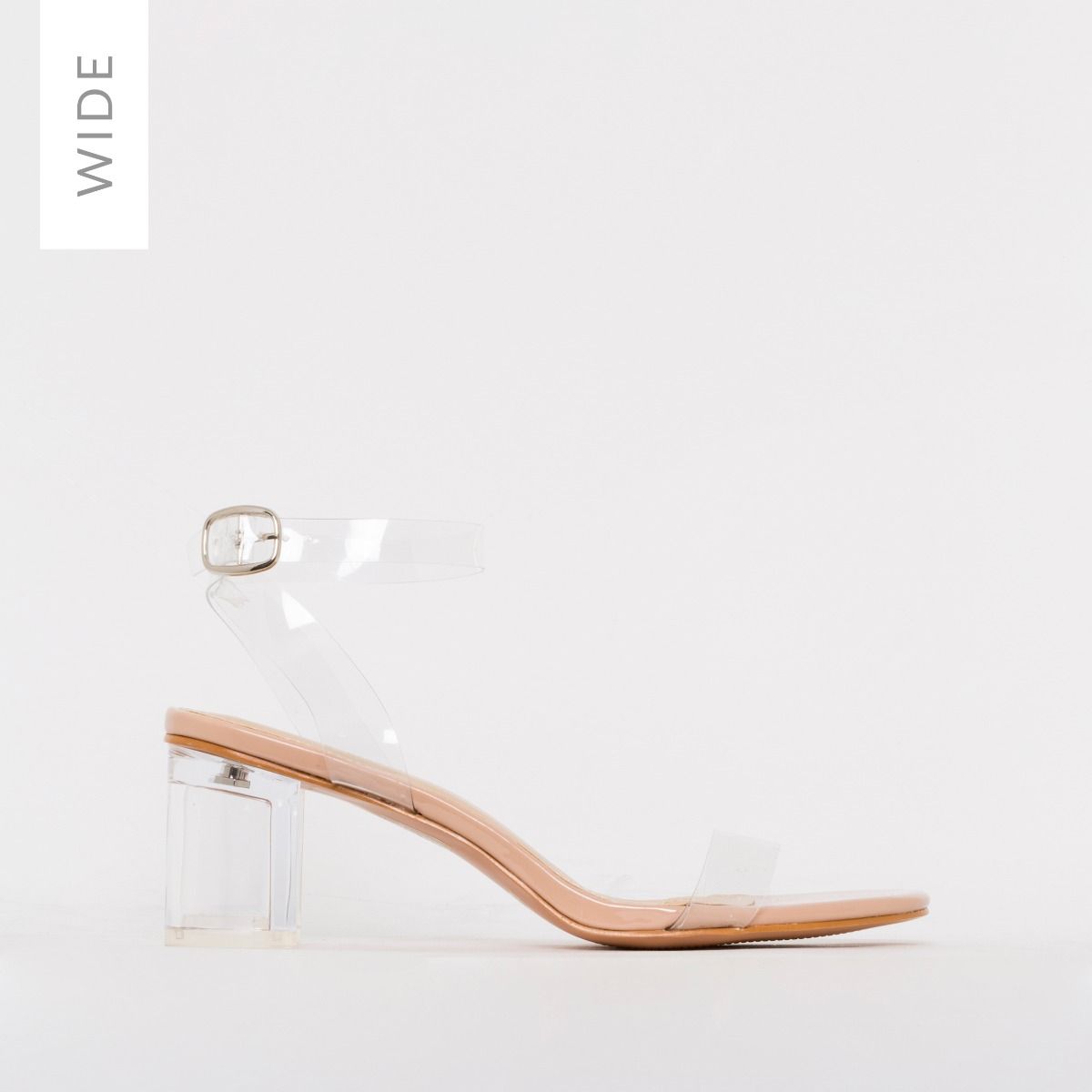 clear wide fit heels