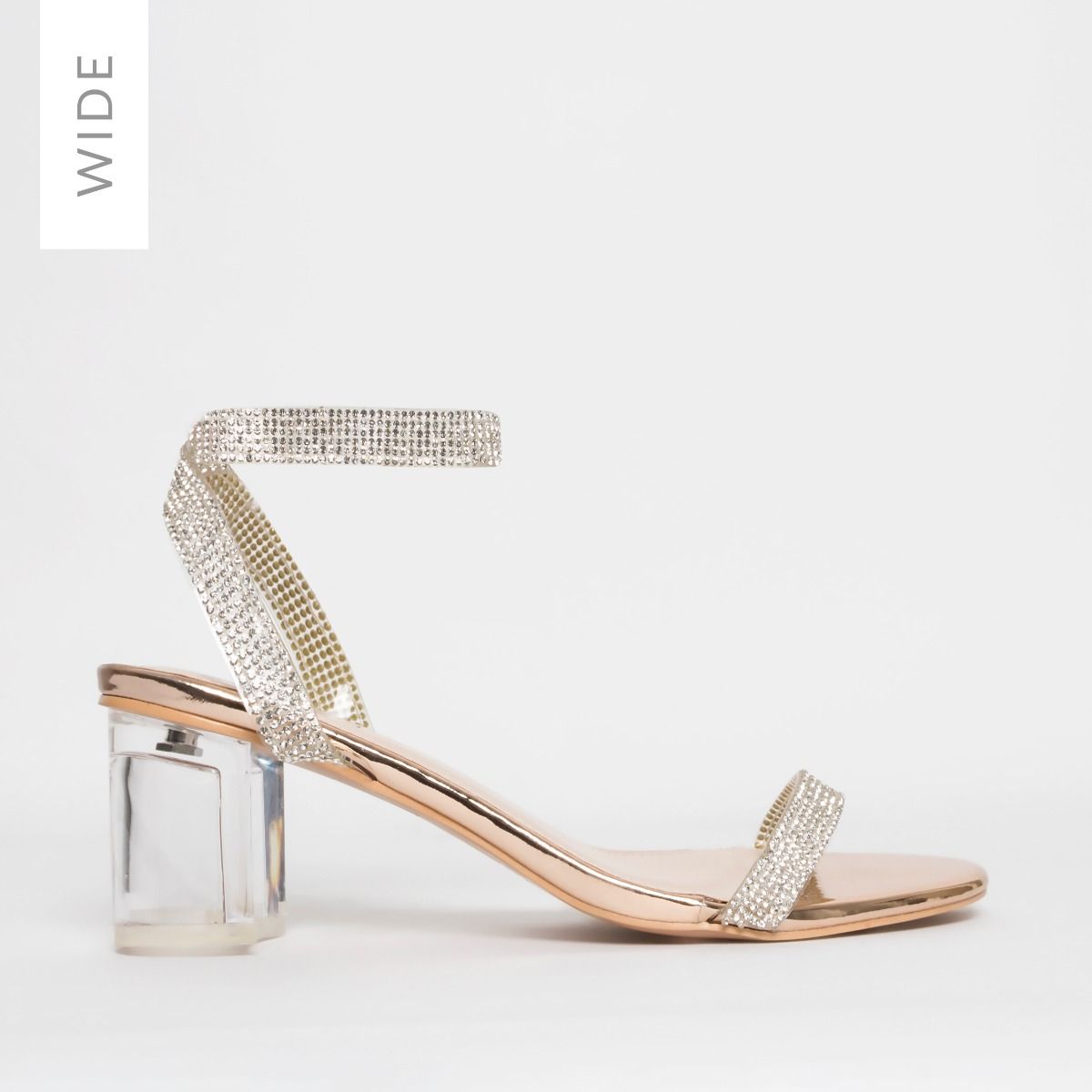 gold wide fit heels